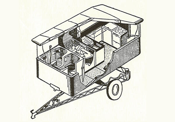 図19：バックミンスター・フラー「機械コア」（1943年）。（『機械化の文化史』、ジークフリート・ギーディオン、鹿島出版会、2008年）
