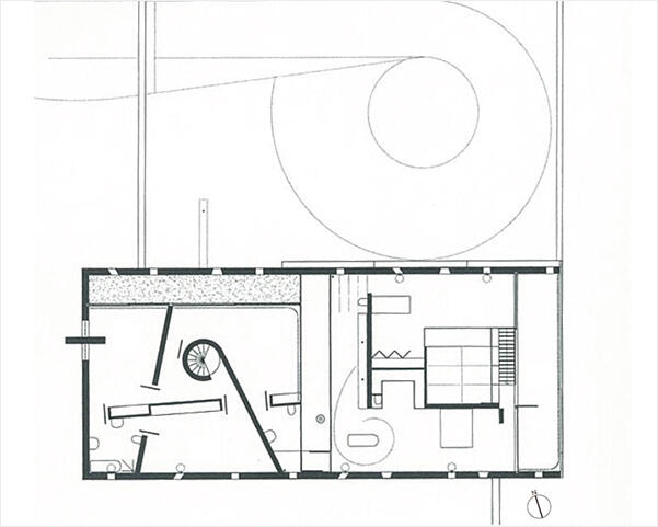 図5：レム・コールハース 「ボルドーの家」（『a+u』0005臨時増刊号）3階平面図