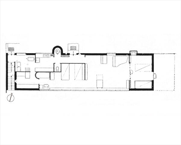 図6：ル・コルビュジエ  「小さな家」
（“Le Corbusier - Oeuvre Complete”, Birkhäuser Architecture, 1995）
平面図
