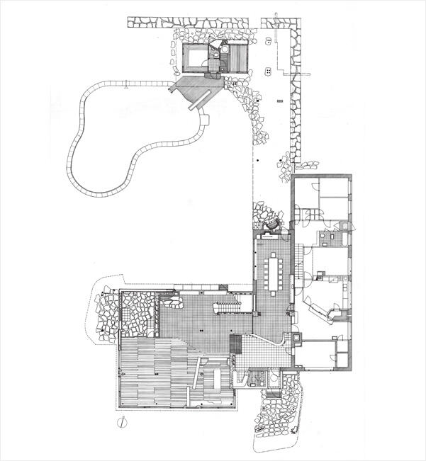 図8：アルヴァ・アアルト 「マイレア邸」（1939年、『a+u』2103） 平面図