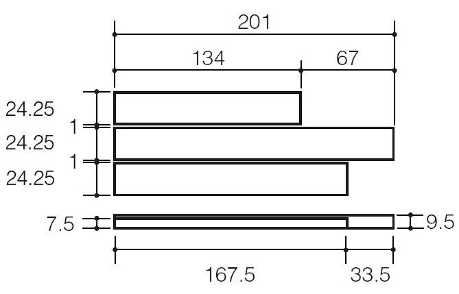 ECP-2520TNA タイル形状図（詳細）